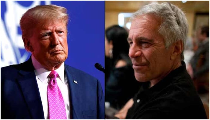 US president Donald Trump (right) and late convicted sex offender Jeffrey Epstein. — Reuters/File
