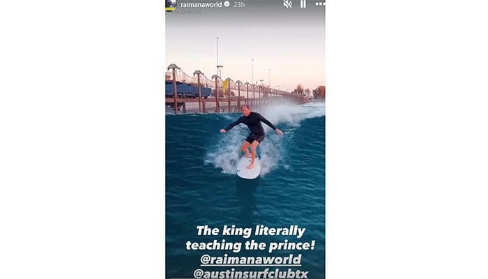 Prince Harry caught surfing with surf legend