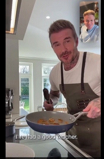 David Beckham cooks Gordon Ramsays recipe after Brooklyns spaghetti backlash