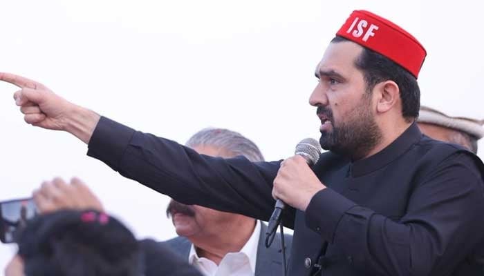 Khyber Pakhtunkhwa Chief Minister Sohail Khan Afridi addresses a gathering at Havelian, Abbottabad on November 19, 2025. — Facbook@ImMuhammadSohailAfridi