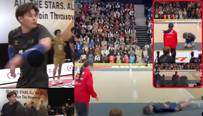 Japanese volleyballers dramatic floor slide apology sends internet into frenzy