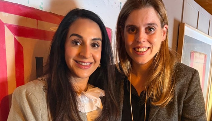 Princess Beatrice stuns in school girl look at WEF with Sonal Ambani