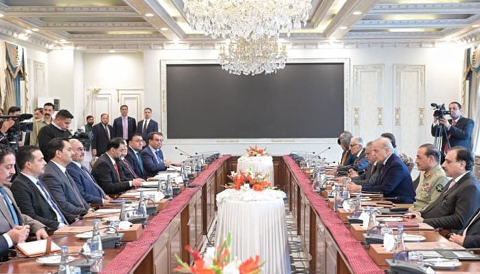 Libyan delegation calls on Prime Minister Shehbaz Sharif at the Prime Minister’s Office on February 3, 2026. — PID