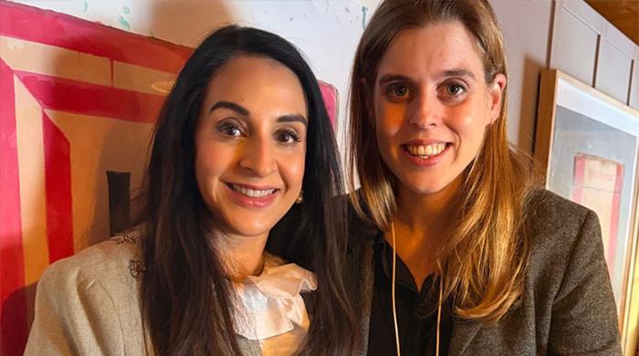 Princess Beatrice stuns in school girl look at WEF with Sonal Ambani