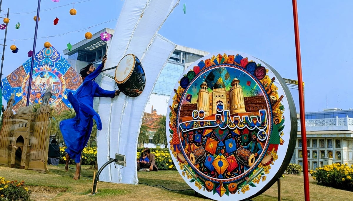 Colourful installation show the extent of festive rigour in Lahores streets and roads. — Photo by Masab Pervaiz