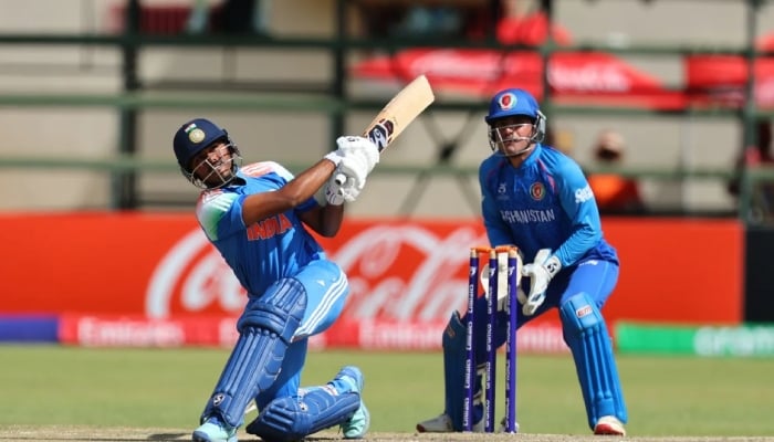 India captain Ayush Mhatre plays a shot during their second semi-final of the ICC U19 World Cup against Afghanistan at the Harare Sports Club, Zimbabwe, February 4, 2026. — ICC