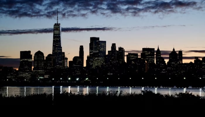 The skyline of Lower Manhattan is seen at dawn from across the Hudson River in New York City, US, October 18, 2025. — Reuters