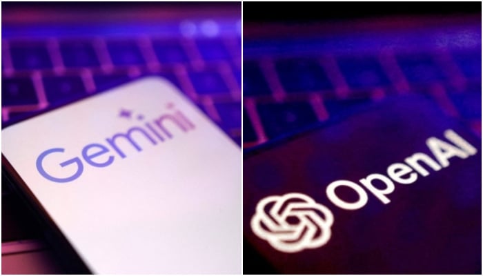 Gemini logo and OpenAI logo are seen in this illustration. — Reuters