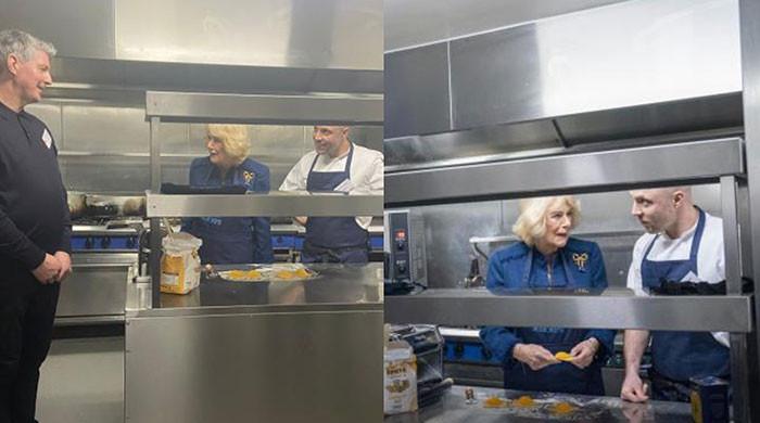 Queen Camilla rolls out ravioli while protesters rage over Andrew