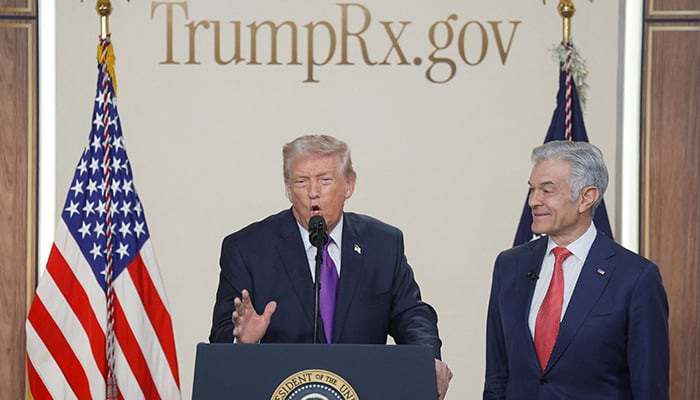 US President Donald Trump speaks during an event to unveil the TrumpRx drug discount site in the South Court Auditorium on the White House campus, in Washington, DC, US, February 5, 2026. — Reuters