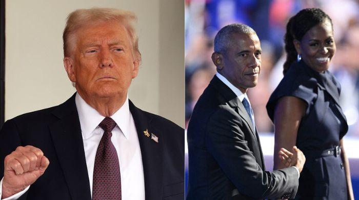 Trump shares racist video depicting Obamas as ‘monkeys' in election conspiracy post 