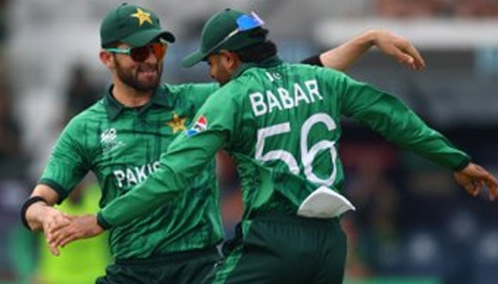 Pakistans Shaheen Afridi and Babar Azam celebrate during T20 World Cup 2026 match against Netherlands in Colombo, Sri Lanka on February 7, 2026. — X@TheRealPCB