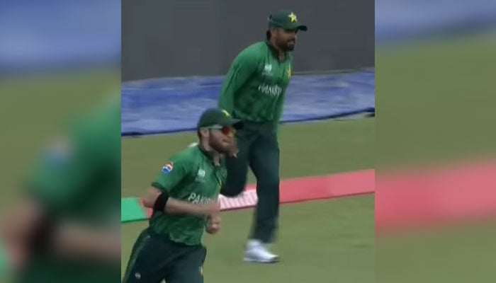 Pakistans Babar Azam and Shaheen Shah Afridi pictured during T20 World Cup 2026 match against Netherlands on February 7, 2026. — Instagram@icc