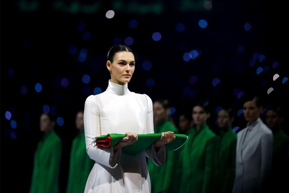 Vittoria Ceretti dazzles in white gown at Winter Olympics opening ceremony