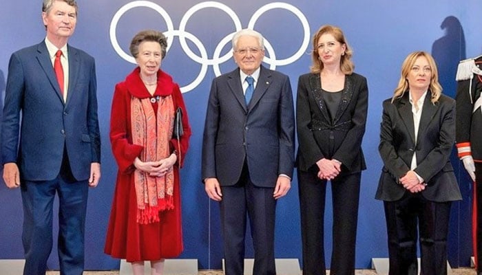 Princess Anne and Sir Tim meet Italy’s President at Olympic Power Summit