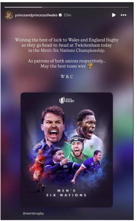 William, Kate make joint statement ahead of Wales vs England rugby match