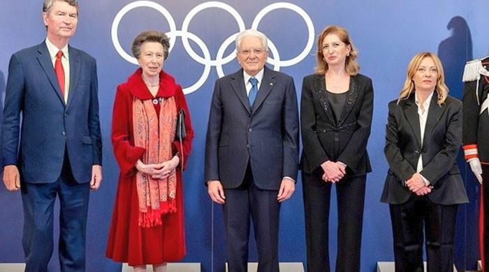 Princess Anne and Sir Tim meet Italy's President at Olympic Power Summit