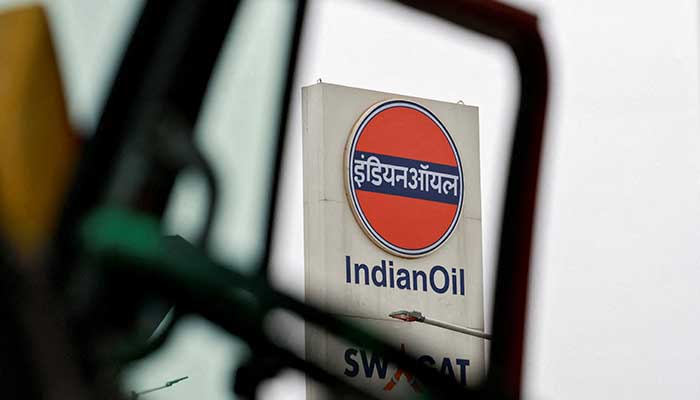 The logo of Indian Oil is pictured outside a fuel station in Baghola, Haryana, India on June 4, 2025. — Reuters