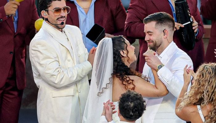 Couple marries on-air during Bad Bunnys Super Bowl performance
