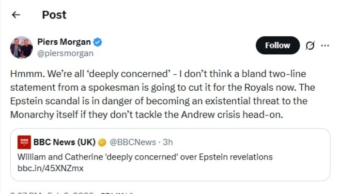 Piers Morgan reacts to Prince William, Kate message: Threat to monarchy