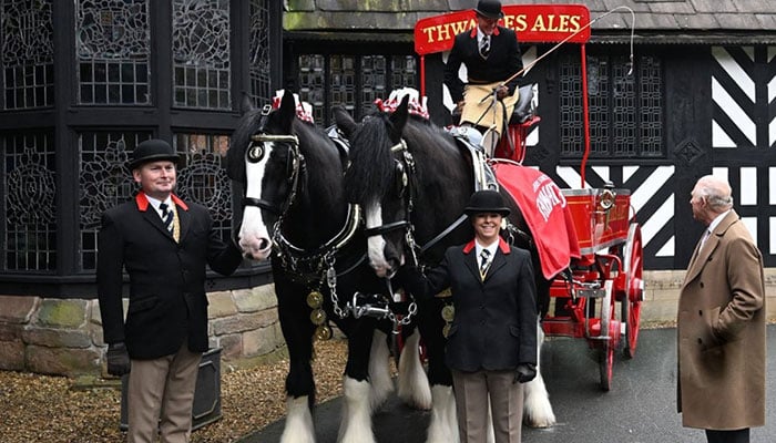 King Charles meets shire horses