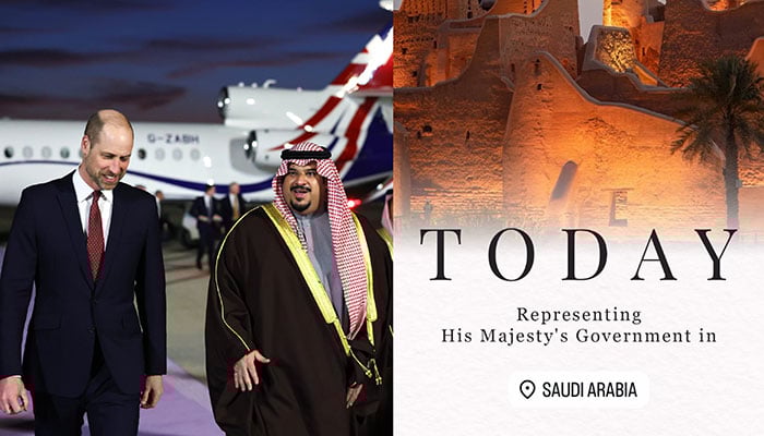 Prince William touches down in Riyadh for high-stakes royal visit
