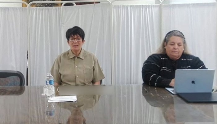 This screen capture provided by the House Committee on Oversight and Government Reform shows the deposition of Ghislaine Maxwell on the Jeffrey Epstein probe on February 9, 2026. — AFP