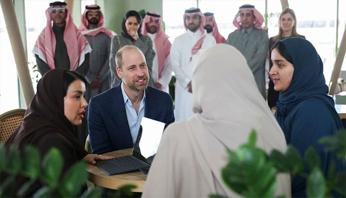 Prince William talks change with women before taking penalty shot