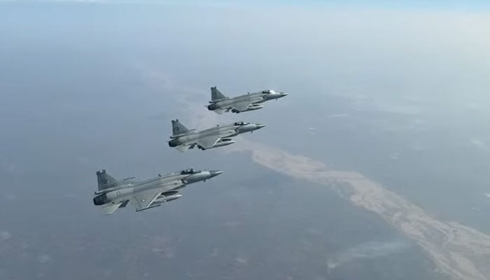 Pakistan Air Force’s fighter jets in action during Exercise Golden Eagle. — Facebook/ISPR/screengrab
