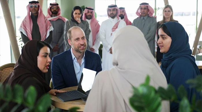 Prince William talks change with women before taking penalty shot