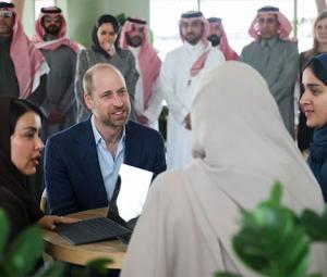 Prince William talks change with women before taking penalty shot