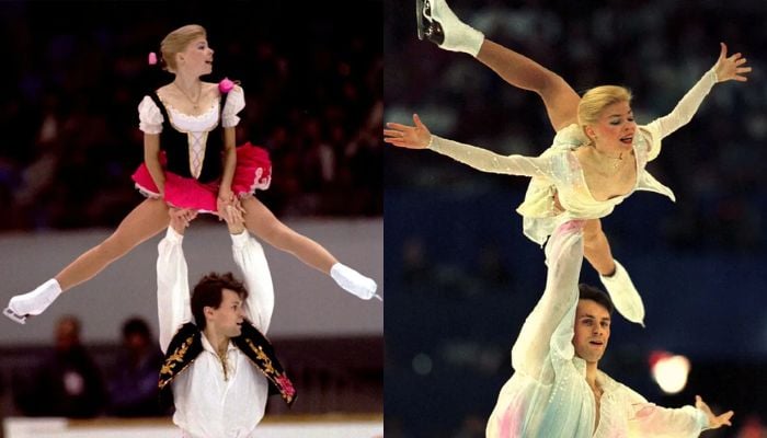 Figure skating champions Evgenia Shishkova and Vadim Naumov, parents of Maxim Naumov
