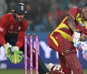 T20 World Cup: West Indies pile up 196/6 against England with Rutherford's fifty