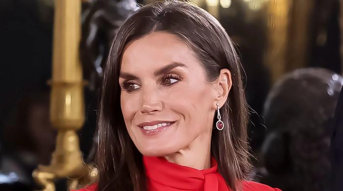 Queen Letizia brings back bold red dress with King Felipe