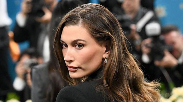 Hailey Bieber stuns in sheer lace look at 'Wuthering Heights' premiere