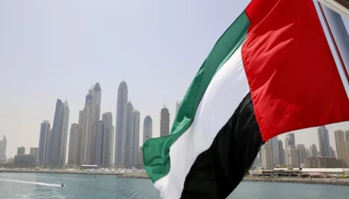 UAE flag flies over a boat at Dubai Marina, Dubai, United Arab Emirates. — Reuters/File