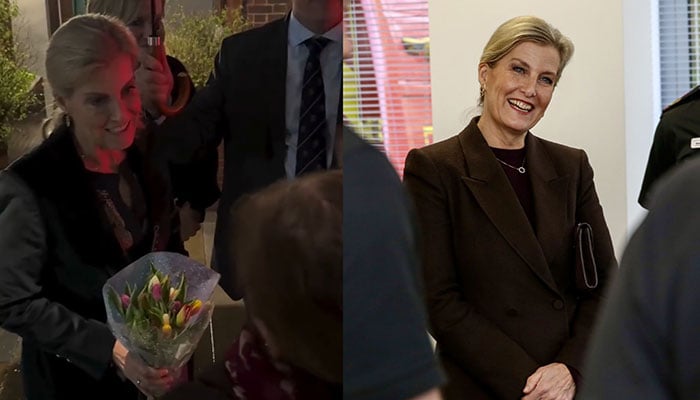 Duchess Sophie receives flowers as she supports National Autistic Society