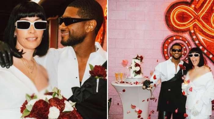 Usher shares surprise wedding photos with Jennifer Goicoechea on anniversary