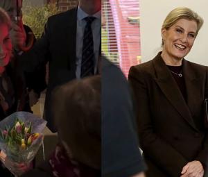 Duchess Sophie receives flowers as she supports National Autistic Society 