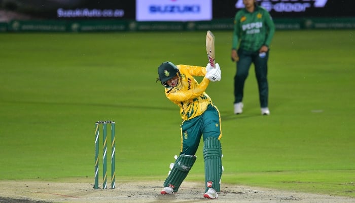 South Africa player in action against Pakistan at Willowmoore Park Cricket Stadium in Benoni, South Africa, February 14, 2026. — X/@TheRealPCBMedia