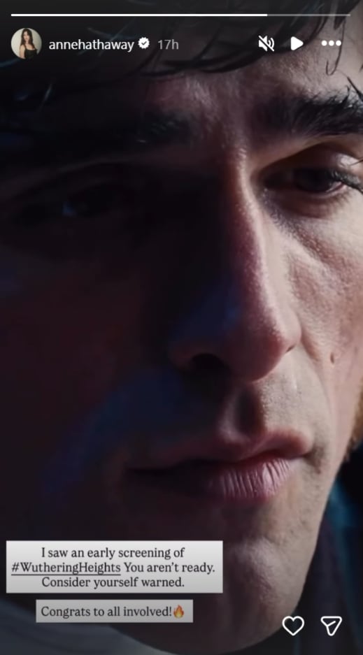 Anne Hathaway shares intriguing warning about ‘Wuthering Heights movie