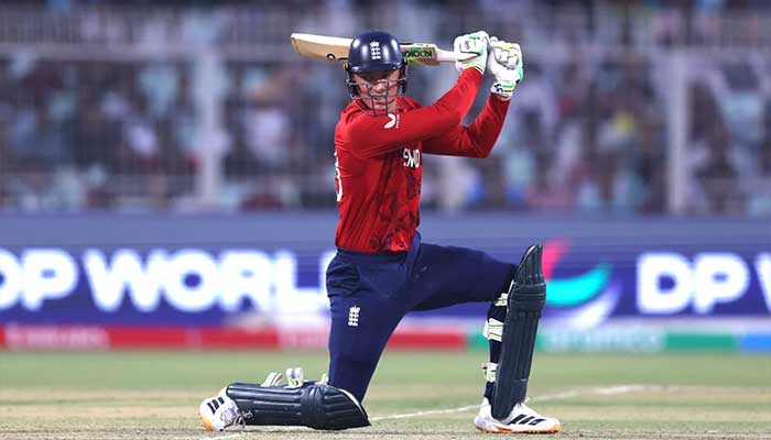 Englands Tom Banton plays a shot during ICC Mens T20 World Cup 2026 group stage match against Scotland at Eden Gardens, Kolkata, on February 14, 2026. — AFP