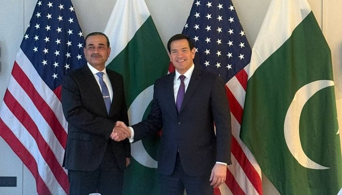 Field Marshal, Chief of Army Staff (COAS), and Chief of Defence Forces (CDF) Syed Asim Munir shakes hands with US Secretary of State Marco Rubio at the 62nd Munich Security Conference in Munich, Germany, on February 14, 2026. — ISPR
