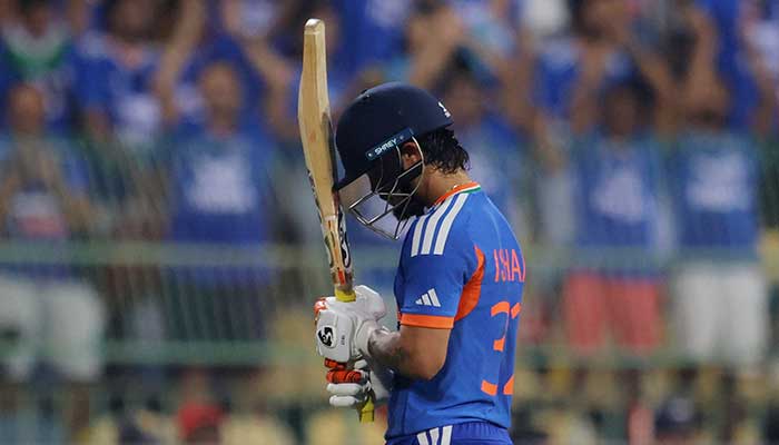 Indias Ishan Kishan walks off after being dismissed by Pakistans Saim Ayub. — Reuters