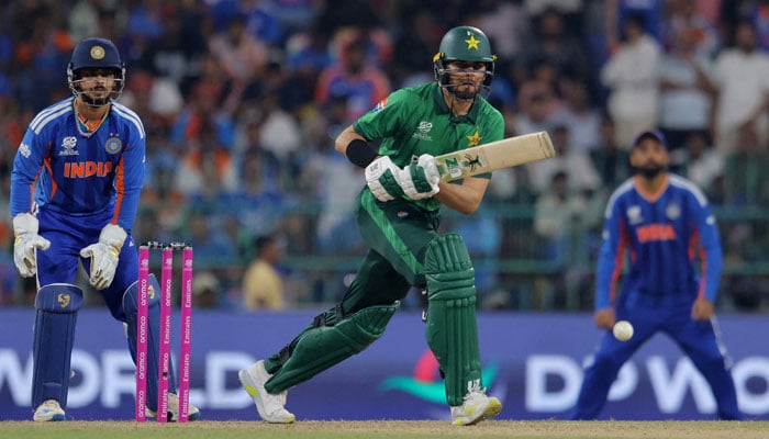 Shaheen Afridi in action during Pakistan-India game at T20 World Cup 2026 played in Colombo on February 15, 2026. — Reuters