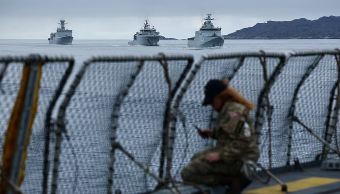 Danish Navy vessels sail near the frigate Niels Juel as Danish and French armed forces perform military drills off the coast of Nuuk, Greenland, September 15, 2025. — Reuters