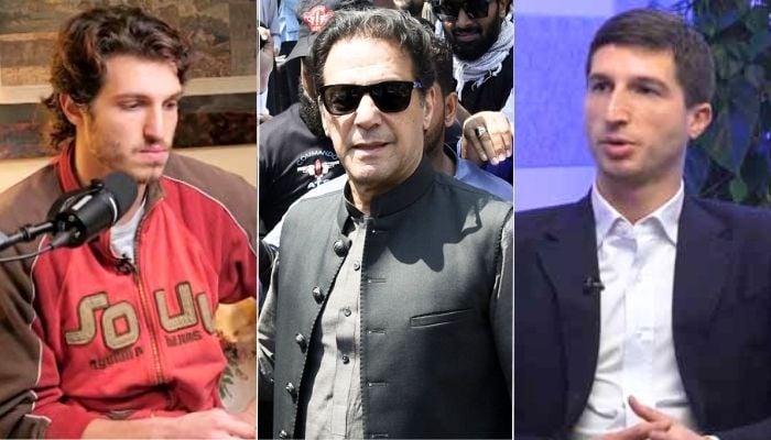(From left) Kasim Khan, PTI founder Imran Khan and Sulaiman Khan. — Sky News/Online/Zeteo
