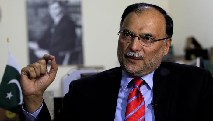Federal Minister for Planning and Development Ahsan Iqbal  speaks with a Reuters correspondent during an interview in Islamabad, Pakistan. — Reuters/File