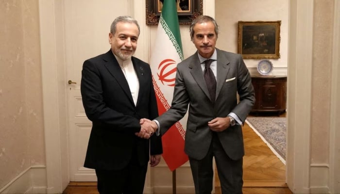 Iranian Foreign Minister Abbas Araqchi meets with International Atomic Energy Agency (IAEA) Director General Rafael Grossi in Geneva, Switzerland, February 16, 2026. — Reuters