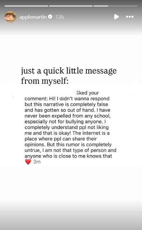 Gwyneth Paltrows daughter Apple Martin speaks out on bullying claims